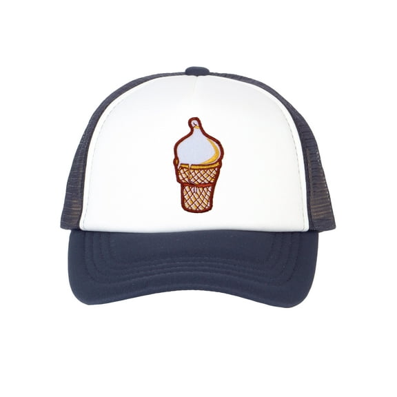 Top Headwear Boys Girls Ice Cream Hat - Youth Snapback Trucker Cap, Navy/White