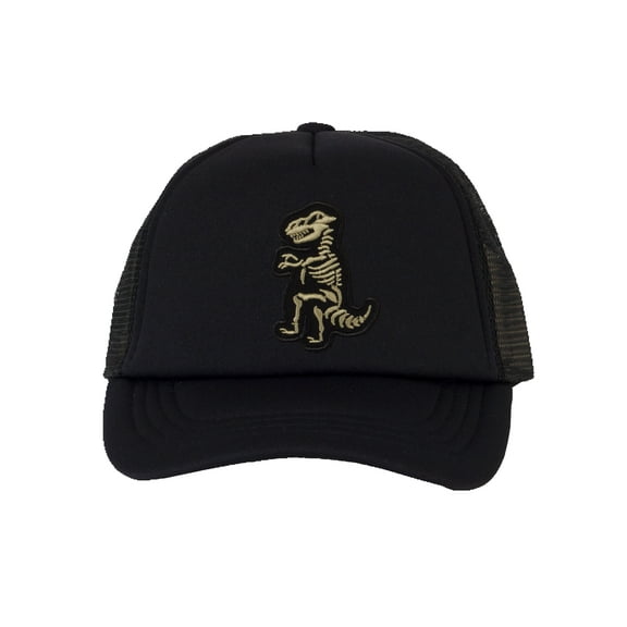Top Headwear Boys Girls T-Rex Dinosaur Hat - Youth Dino Skeleton Snapback Trucker Cap, Black