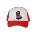 thumbnail image 1 of Top Headwear Boys Girls T-Rex Dinosaur Hat - Youth Dino Skeleton Snapback Trucker Cap, Red/White, 1 of 2