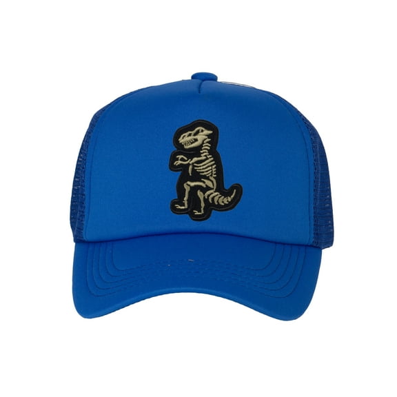 Top Headwear Boys Girls T-Rex Dinosaur Hat - Youth Dino Skeleton Snapback Trucker Cap, Royal