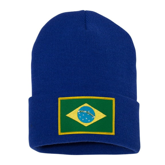 Top Headwear Brazil Beanie - Men's Womens Long Winter Cuff Beanie Cap, Royal