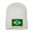 thumbnail image 1 of Top Headwear Brazil Beanie - Men's Womens Long Winter Cuff Beanie Cap, White, 1 of 2