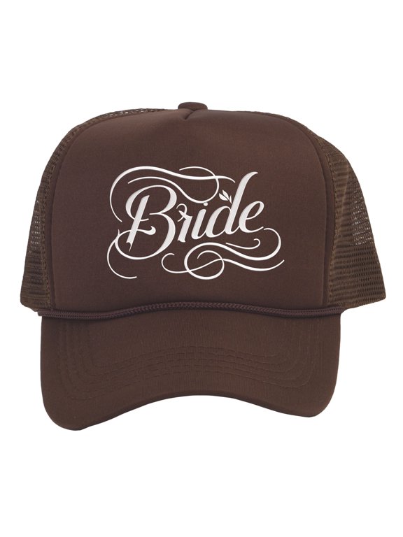 Top Headwear Bride Hat - Trucker Cap Accessories Gifts for Bachelorette Party Brown, White
