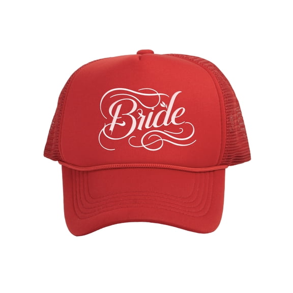 Top Headwear Bride Hat - Trucker Cap Accessories Gifts for Bachelorette Party Red