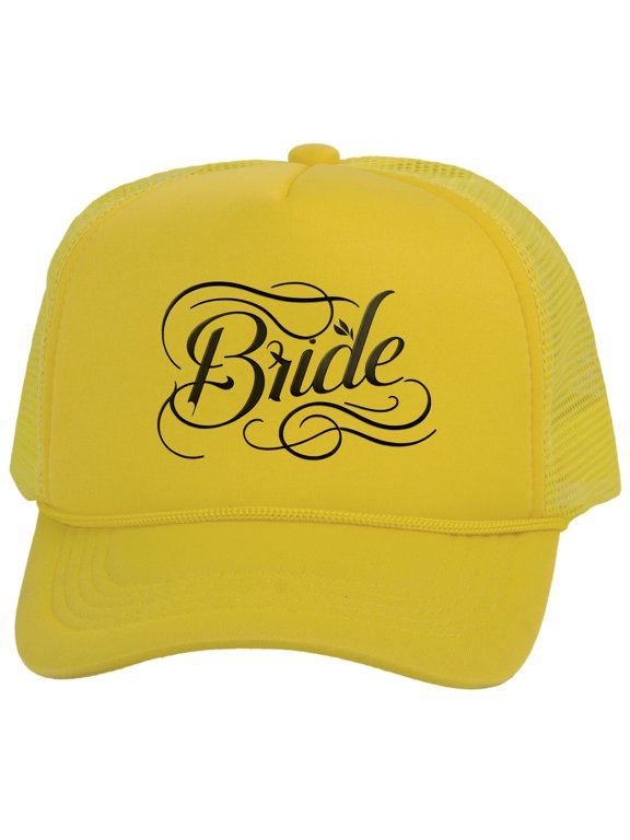 Top Headwear Bride Hat - Trucker Cap Accessories Gifts for Bachelorette Party Yellow