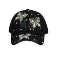 thumbnail image 1 of Top Headwear Butterfly Lace Rhinestone Hat - Womens Crystal Gem Bling Cap, Black, 1 of 4
