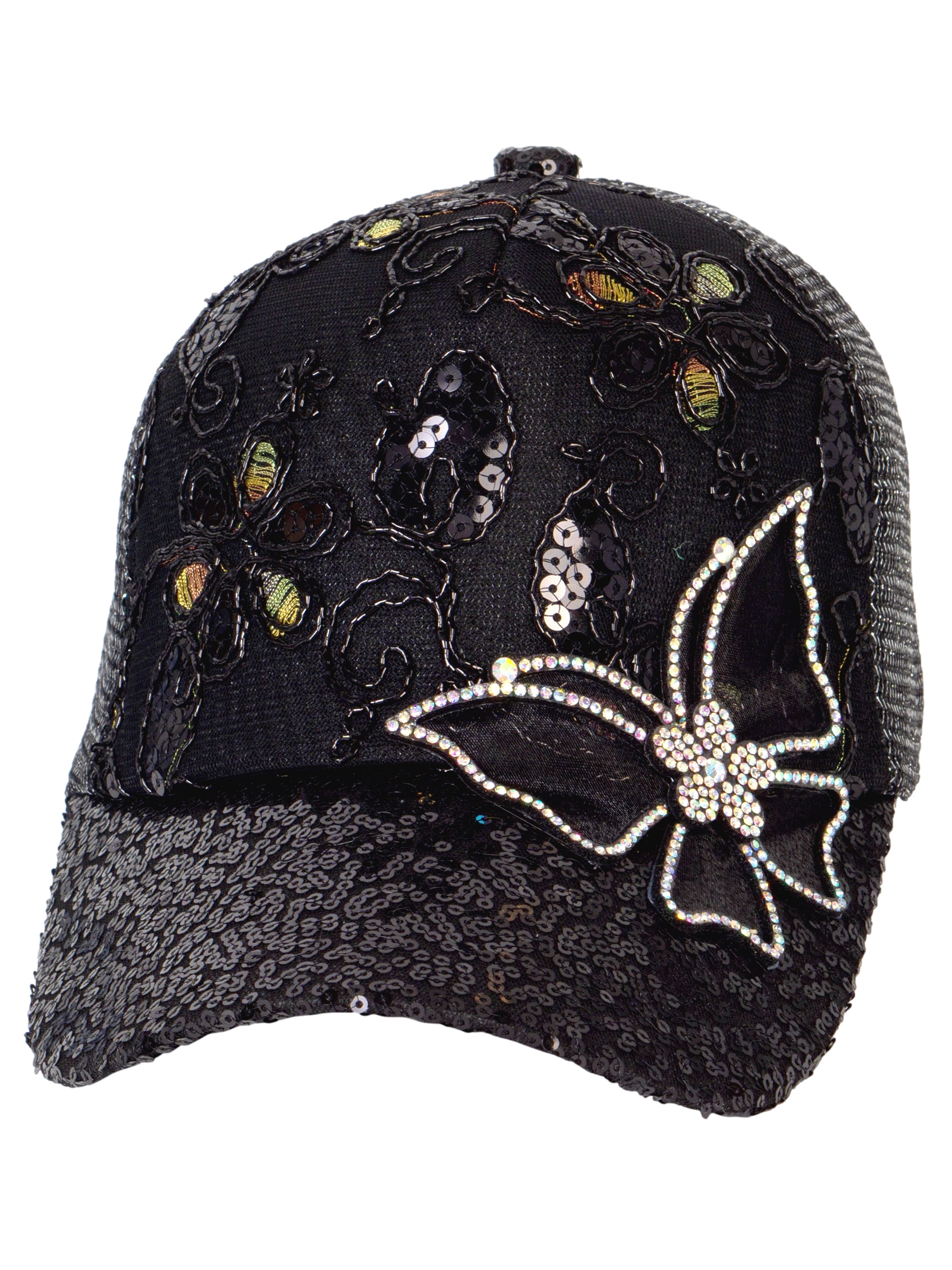 Women’s Black Lace Embellished Top Hat PEARL PLEASE EMBELLISHED BRIM HAT – AKIRA main image 3