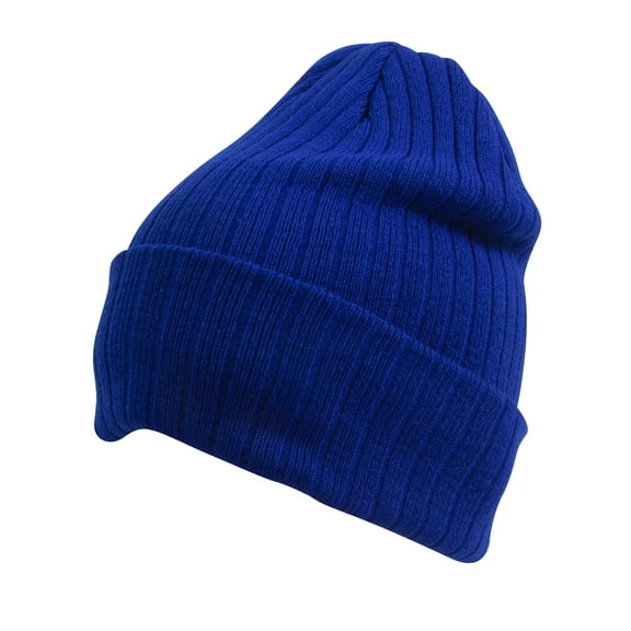 Top Headwear Cable Knit Long Winter Beanie - Royal