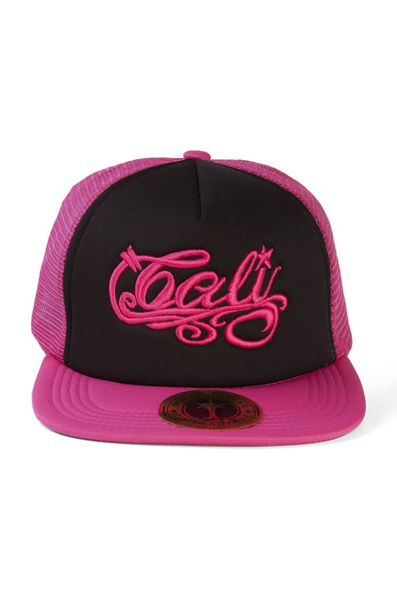 Top Headwear Cali Script Trucker Hat - Black/Pink
