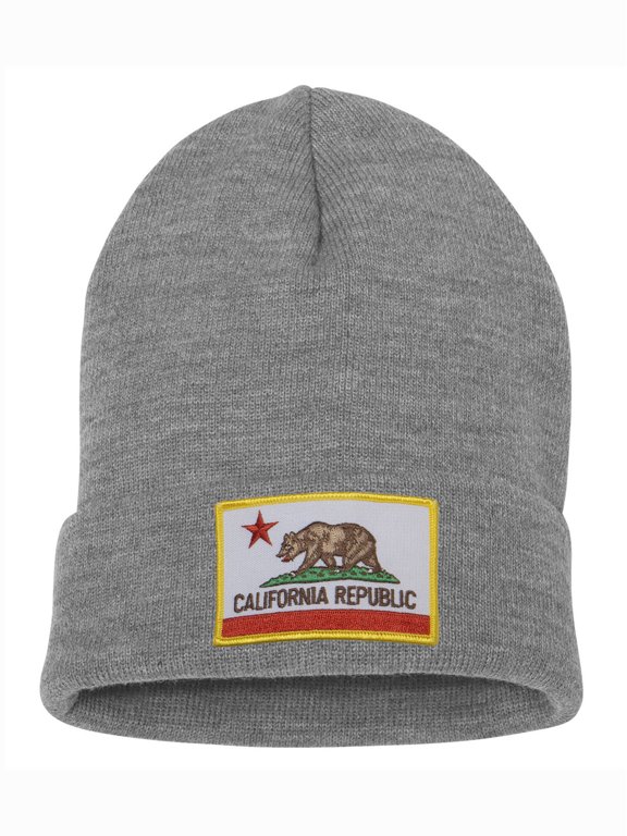 Top Headwear California Cali Beanie - Men's Womens Long Winter Cuff Beanie Cap, Heather Grey