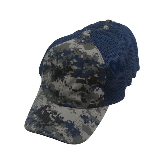 Top Headwear Camo Dozen Print Adjustable Trucker Hat - Navy Camo