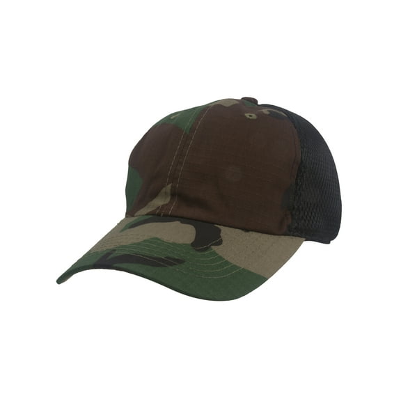 Top Headwear Camouflage Print Adjustable Trucker Hat - Woodland Camo