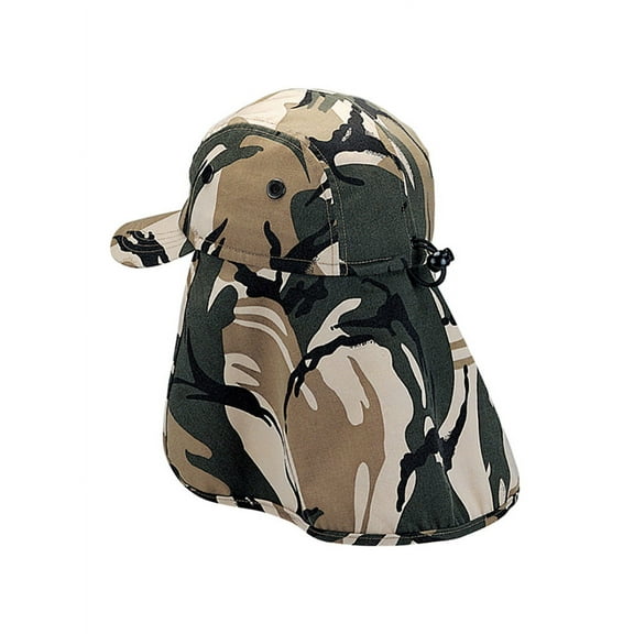 Top Headwear Camouflage Twill Cap w/ Flap - Safari