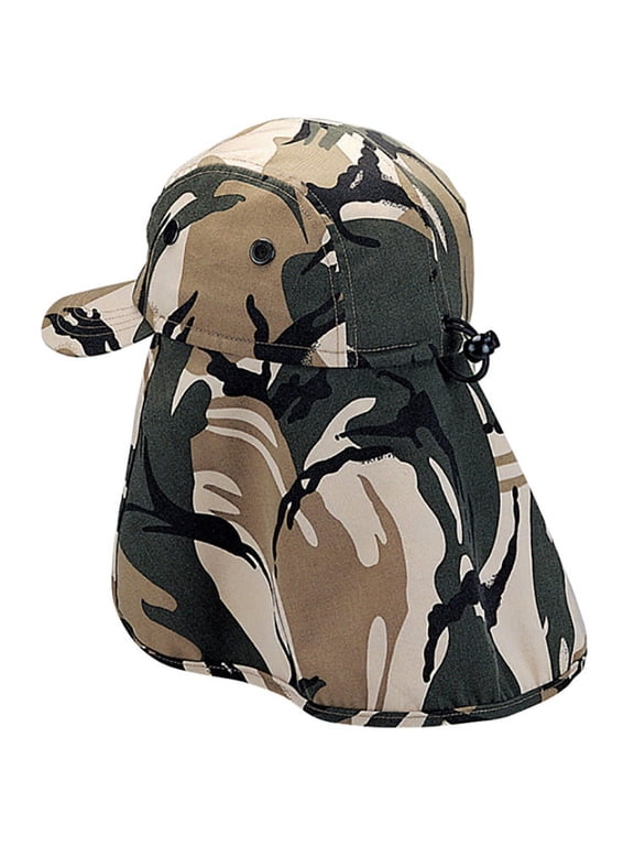 Top Headwear Camouflage Twill Cap w/ Flap - Safari