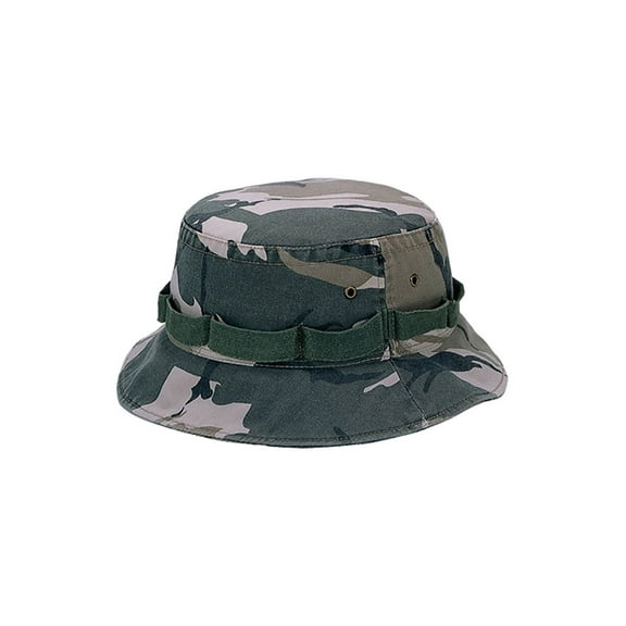 Top Headwear Camouflage Twill Washed Hunting Bucket Hat - Safari - M