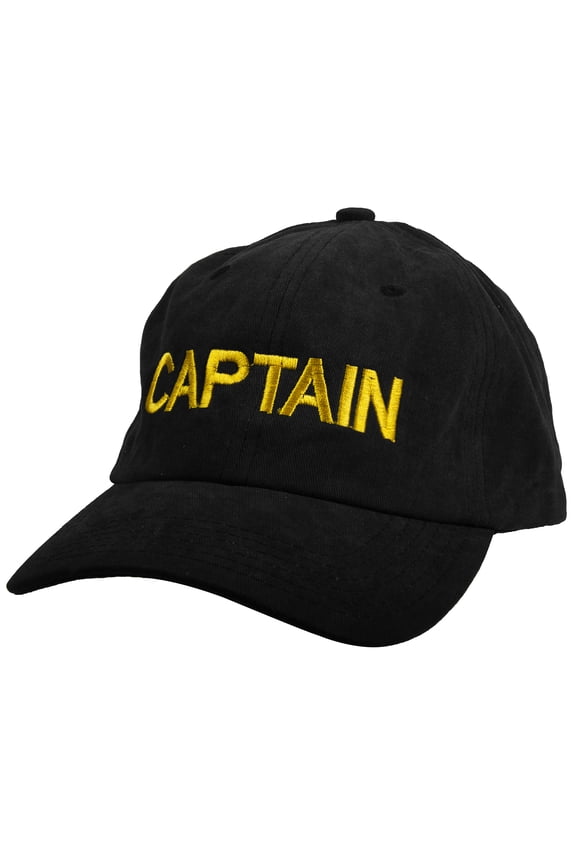 Top Headwear Captain Embroidered Adjustable Cap - Black