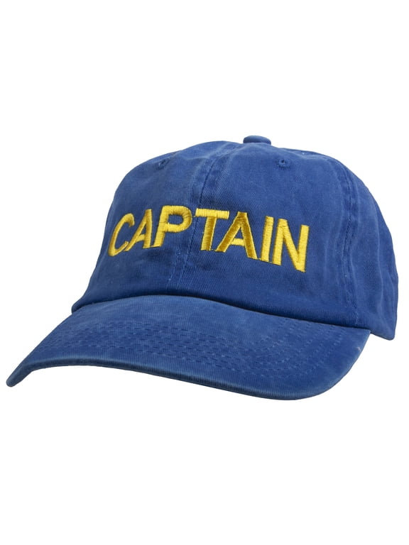 Top Headwear Captain Embroidered Adjustable Cap - Royal