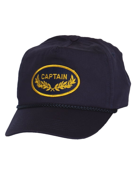 Top Headwear Captain Hat 5 Panel Adjustable Cap with Rope Navy