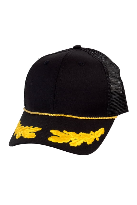 Top Headwear Captain Trucker Cap - Black