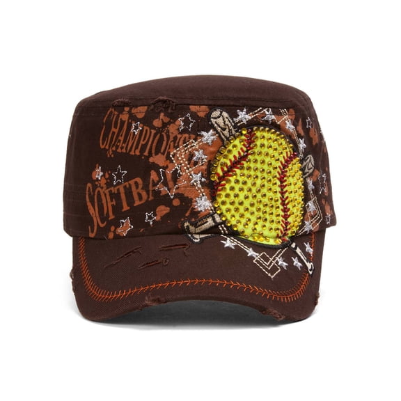 Top Headwear Championship Softball Distressed Cadet Cap - Brown