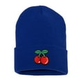 thumbnail image 1 of Top Headwear Cherry Beanie - Men's Womens Long Winter Cuff Cherries Beanie Cap, Royal, 1 of 2