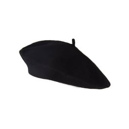 TOP HEADWEAR 100% Wool Beret, Black Winter Newsboy Tam Cap
