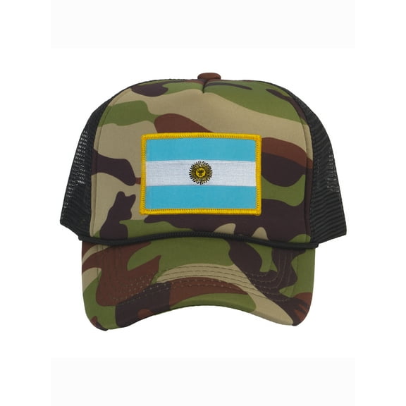 Top Headwear Country Argentina Flag Hat - Argentinian Trucker Cap Camo/Black