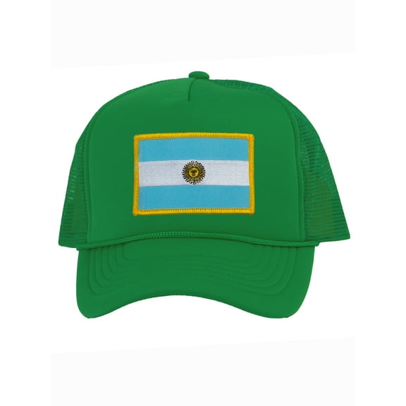 Top Headwear Country Argentina Flag Hat - Argentinian Trucker Cap Kelly Green