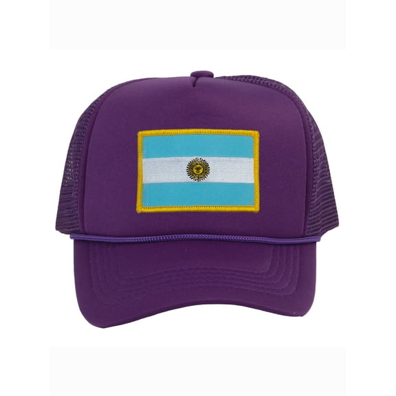 Top Headwear Country Argentina Flag Hat - Argentinian Trucker Cap Purple