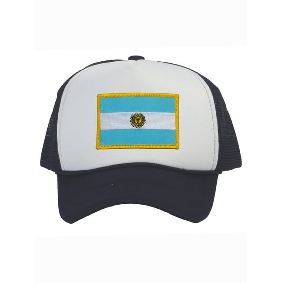 Top Headwear Country Argentina Flag Hat - Argentinian Trucker Cap White/Navy