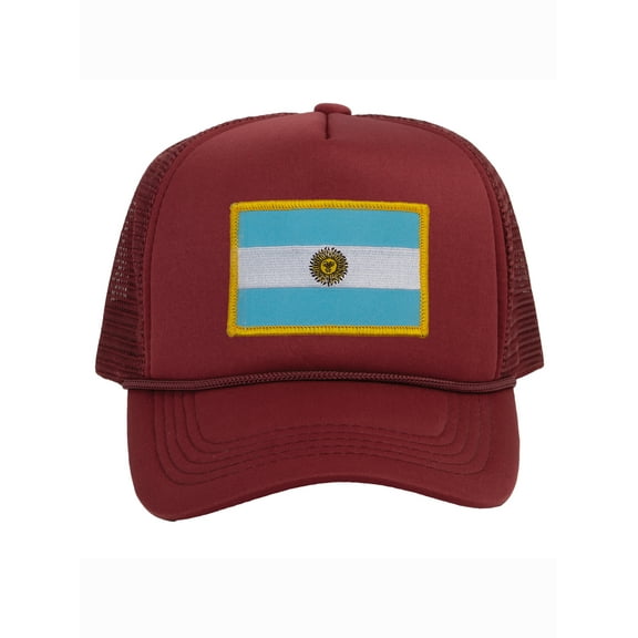 Top Headwear Country Argentina Flag Hat - Argentinian Trucker Cap Wine