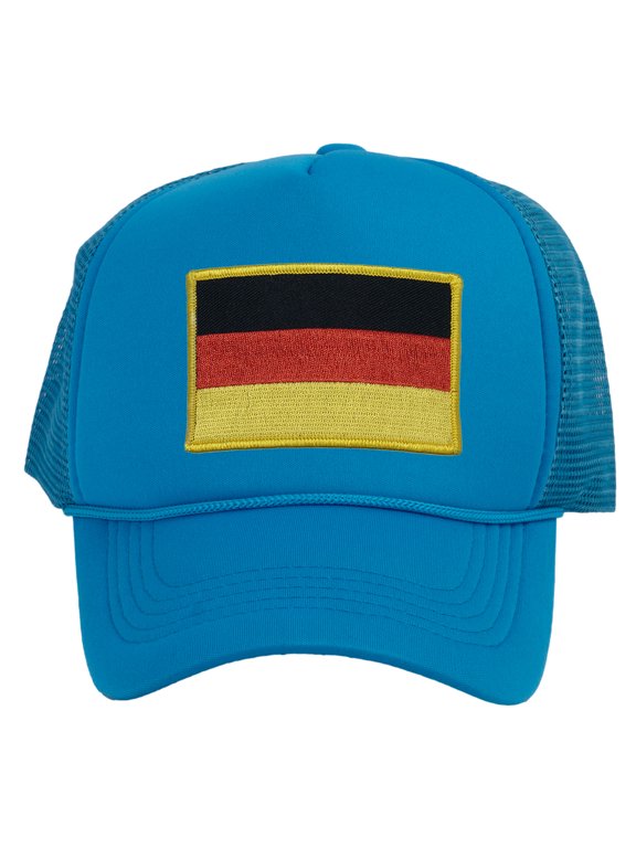 Top Headwear Country Germany Flag Hat - German Trucker Cap Aqua Blue