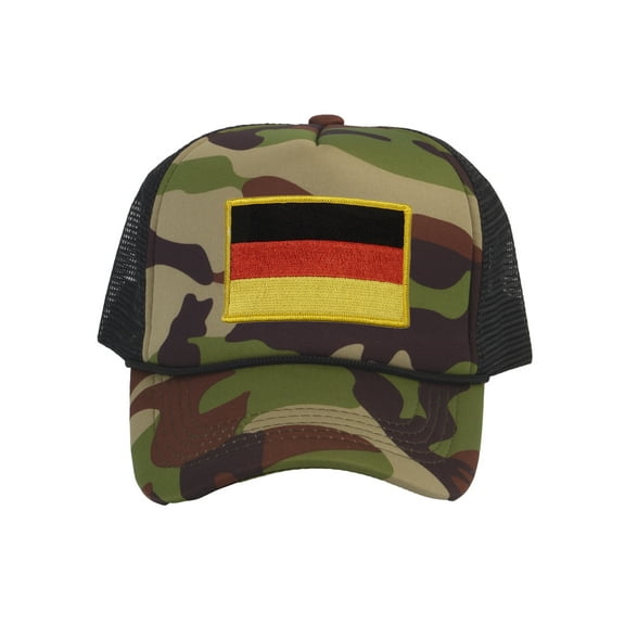 Top Headwear Country Germany Flag Hat - German Trucker Cap Camo/Black