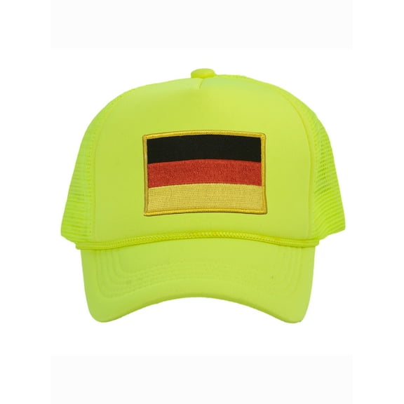 Top Headwear Country Germany Flag Hat - German Trucker Cap Neon Yellow