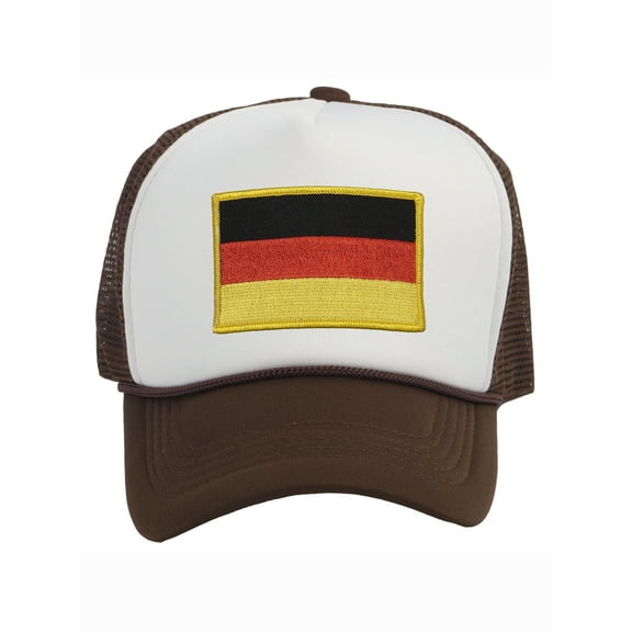 Top Headwear Country Germany Flag Hat - German Trucker Cap White/Brown