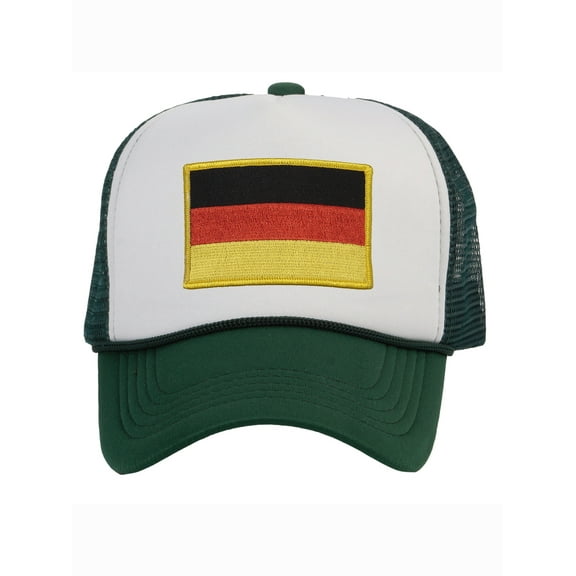 Top Headwear Country Germany Flag Hat - German Trucker Cap White/Forest Green