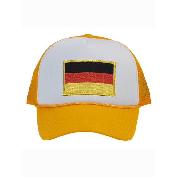 Top Headwear Country Germany Flag Hat - German Trucker Cap White/Gold