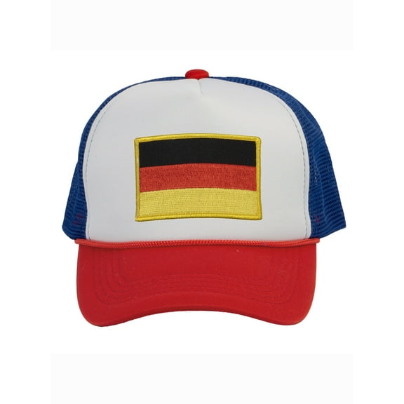 Top Headwear Country Germany Flag Hat - German Trucker Cap White/Royal/Red