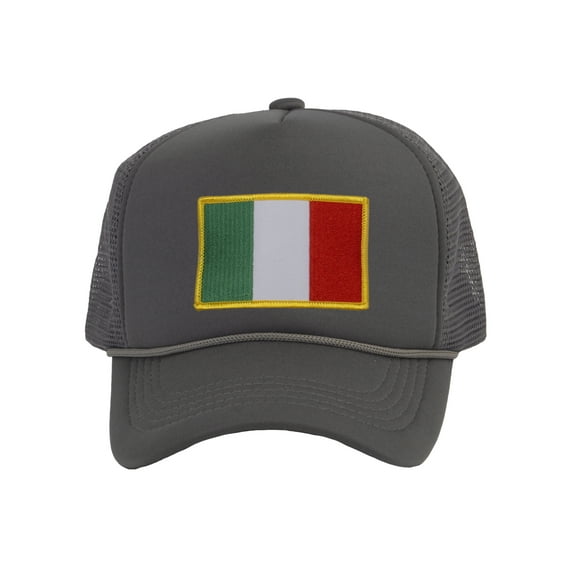 Top Headwear Country Italy Flag Hat - Italian Patriotic Snapback Trucker Cap Dark Grey