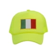 thumbnail image 1 of Top Headwear Country Italy Flag Hat - Italian Patriotic Snapback Trucker Cap Neon Yellow, 1 of 2