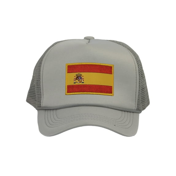 Top Headwear Country Spain Flag Hat - Espana Trucker Cap Light Grey