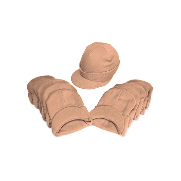 Top Headwear Cuffed Beanie Visor - 12 Pack - Peach