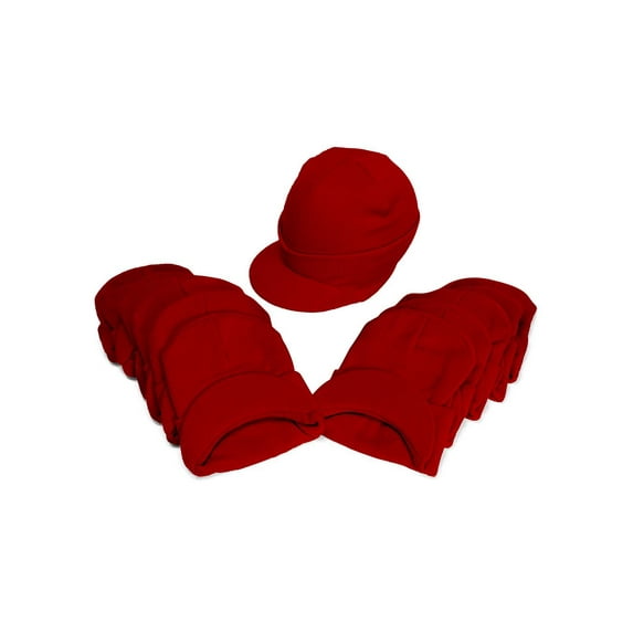 Top Headwear Cuffed Beanie Visor - 12 Pack - Red