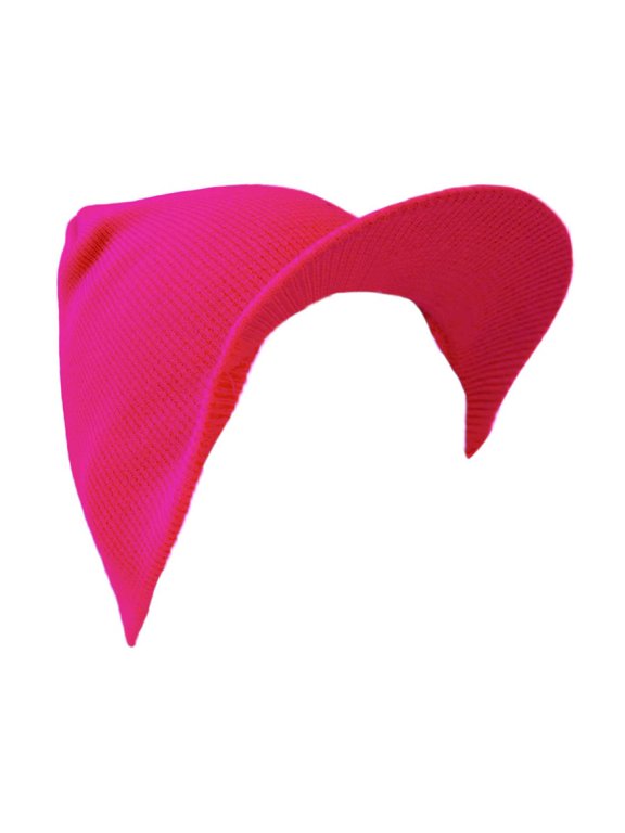Top Headwear Cuffless Beanie Cap with Visor, Hot Pink