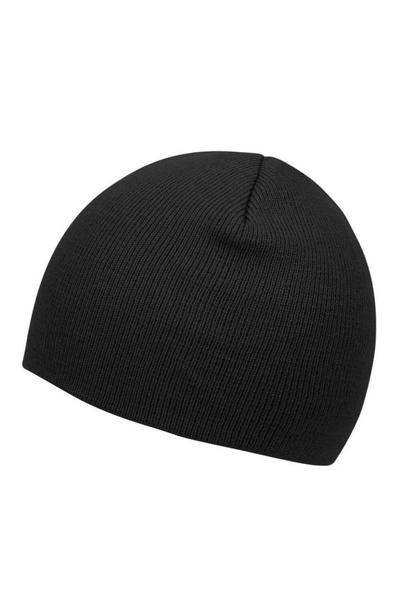 Top Headwear Cuffless Beanie For Men Women, Unisex Short Beanies Skull Cap, Black