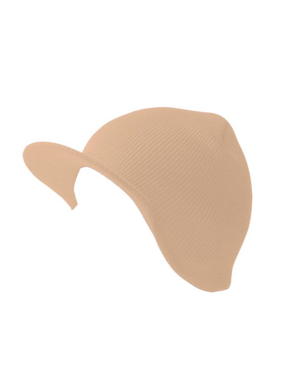 Top Headwear Cuffless Visor Winter Beanie - Beige