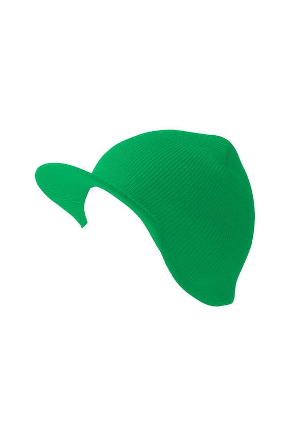 Top Headwear Cuffless Visor Winter Beanie - Kelly Green