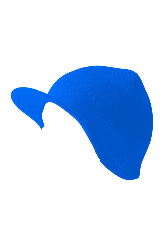 Top Headwear Cuffless Visor Winter Beanie - Royal