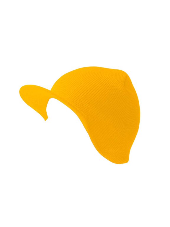 Top Headwear Cuffless Visor Winter Beanie - Yellow