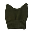 thumbnail image 1 of Top Headwear Cute Adventure Ears Rib Knit Beanie - Olive Green, 1 of 4